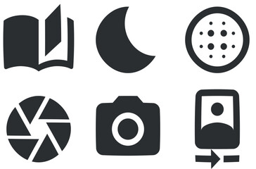 Set of 6 icons Image. Line icons collection. modern trend in the style. Linear icons set. Thin filled icons pack. UX UI