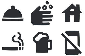 Set of 6 icons Places. Creative business solutions icon set. modern trend in the style. for mobile and web. Big UI icon set. UX UI