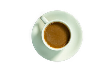 Cup of coffee over transparent background. PNG image