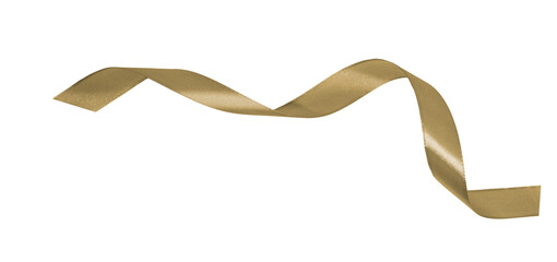 gold color ribbon on transparent background, elements PNG.