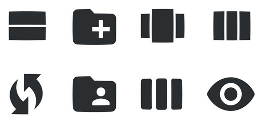 Set of 8 icons Actions. Vector illustration of thin line icons. Set Quality icon. for mobile and web. Thin filled icons pack. Vector illustration