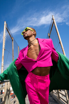Queer fashion man portrait
