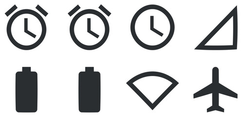 Set of 8 icons Device. Vector collection thin line Web icon. modern trend in the style. Linear symbols set. Thin filled icons pack. UI and UX