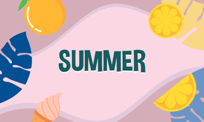 Fototapeta na wymiar Colorful Summer background layout banners design. Horizontal poster, greeting card, header for website