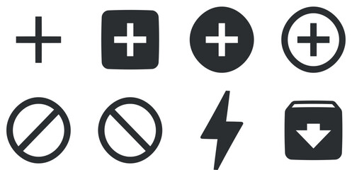 Set of 8 icons Content. A set vector icons. Simple Set. for mobile and web. Big UI icon set. Vector illustration