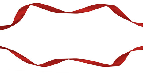 red ribbon isolated on transparent background, PNG elements