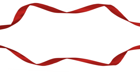 red ribbon isolated on transparent background, PNG elements