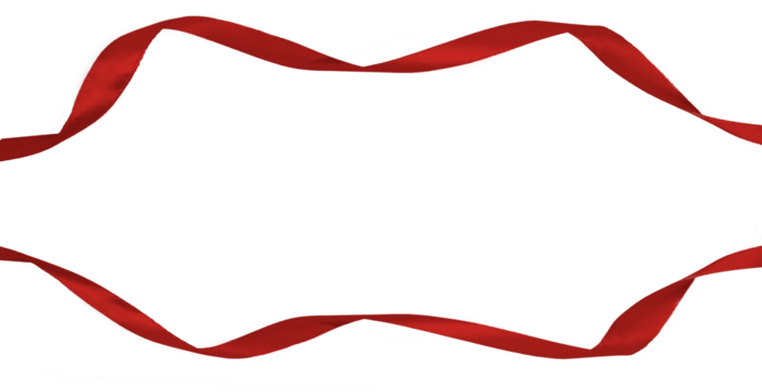red ribbon isolated on transparent background, PNG elements