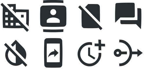 Set of 8 icons Communication. Modern thin line icons. Simple Set. for mobile and web. Big UI icon set. UX UI