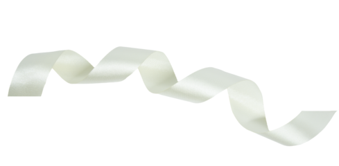 white ribbon on transparent background, elements PNG image.	
