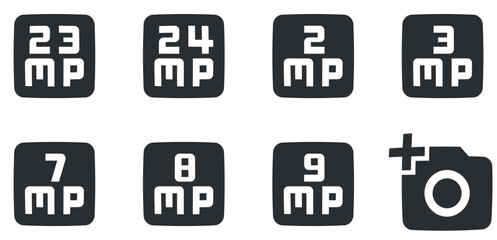 Set of 8 icons Image. Line icons collection. Outline isolated signs. Linear symbols set. Thin filled icons pack. Vector illustration