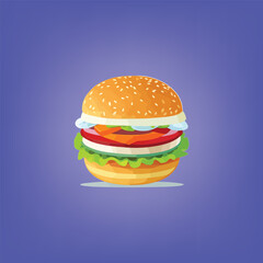 Nice hamburger Vector or cheeseburger Vector. 