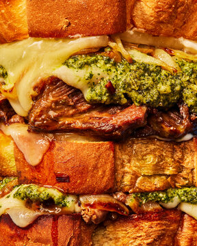 Closeup brisket sandwich