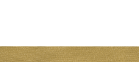 golden ribbon straight shape on transparent background, PNG image.