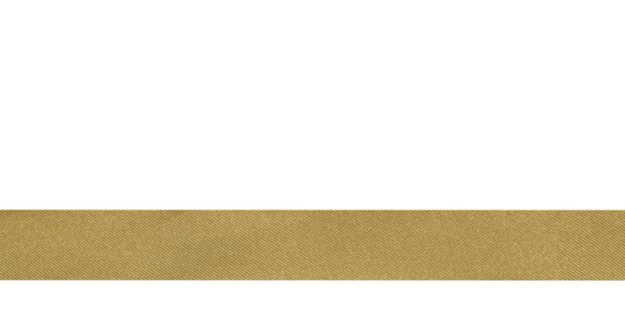 golden ribbon straight shape on transparent background, PNG image.