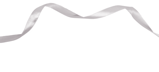 silver ribbon on transparent background, elements PNG image.