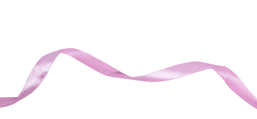 purple ribbon isolated on transparent background, PNG image.	