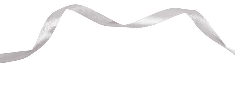 silver ribbon on transparent background, elements PNG image.