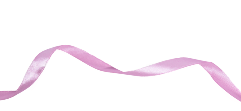 purple ribbon isolated on transparent background, PNG image.	