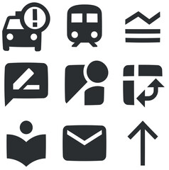 Set of 9 icons Maps. Line icons collection. Simple Set. Linear symbols set. Big UI icon set in a flat design. UX UI