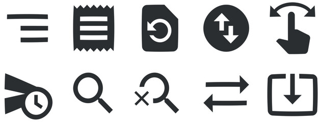 Set of 10 icons Actions. Modern thin line icons. modern trend in the style. Linear icons set. Big UI icon set. UX UI