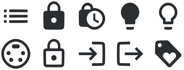 Set of 10 icons Actions. Modern thin line icons. Set Quality icon. Linear icons set. Big UI icon set. UI and UX
