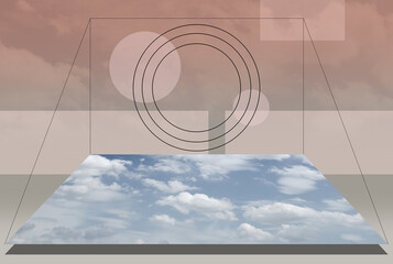 Collage art with sky surface