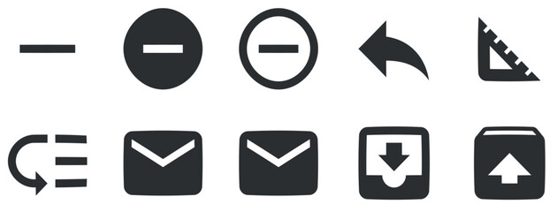 Set of 10 icons Device. Modern thin line icons. Outline isolated signs. Linear symbols set. Big UI icon set in a flat design. Vector illustration
