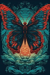 Butterfly. AI generated art illustration.