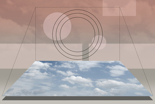 Collage art with sky surface