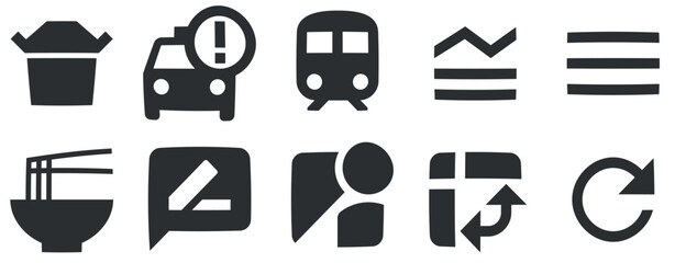 Set of 10 icons Maps. Creative business solutions icon set. modern trend in the style. Linear icons set. Big UI icon set in a flat design. Vector illustration