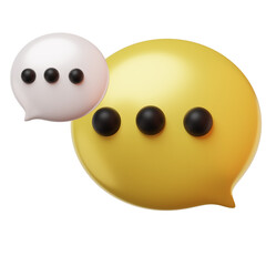 Blank bubble talk cartoon style 3D render 