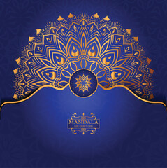 Luxury gold arabesque pattern in mandala background arabic islamic east style premium vector