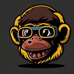 Fototapeta premium illustration of a monkey nft