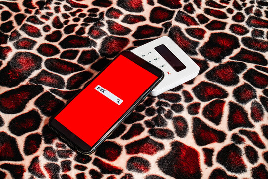 word sex on the screen of a smartphone