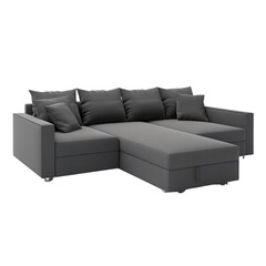 Dark gray Sectional sleeper sofa, Generative AI