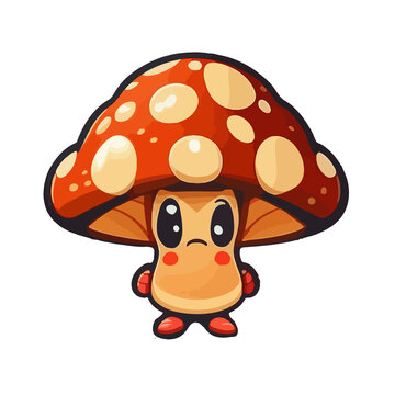 Funky Fungi: Unveiling the Retro Mushroom Character in Groovy Cartoon Style