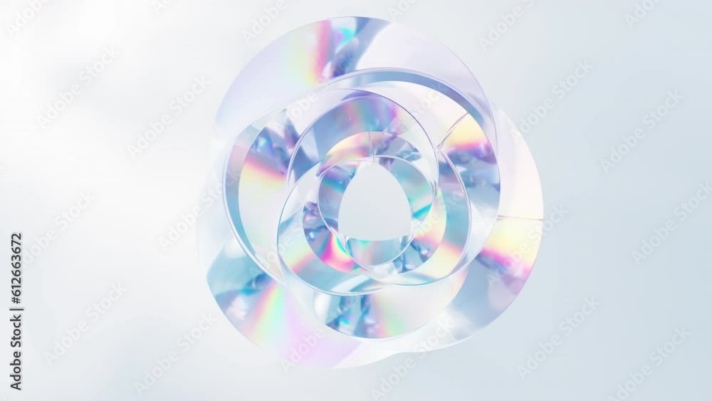 Poster loop animation of abstract twist curve geometry, 3d rendering.