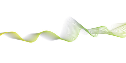 white background and green line wave