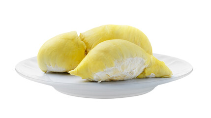 durain in ceramic plate (beautiful shape) on transparent png