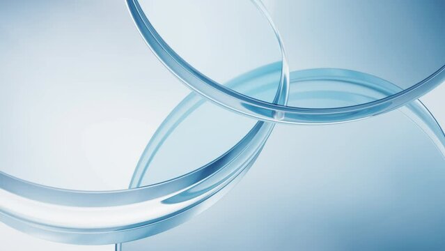 Round glass geometry background, 3d rendering.