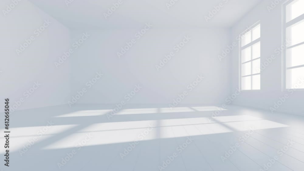 Poster empty room with light comes in, 3d rendering.