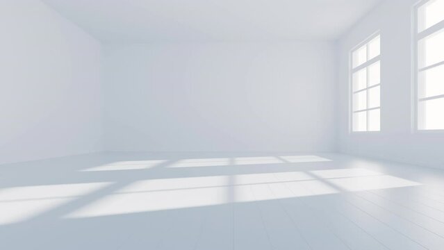 Empty room with light comes in, 3d rendering.