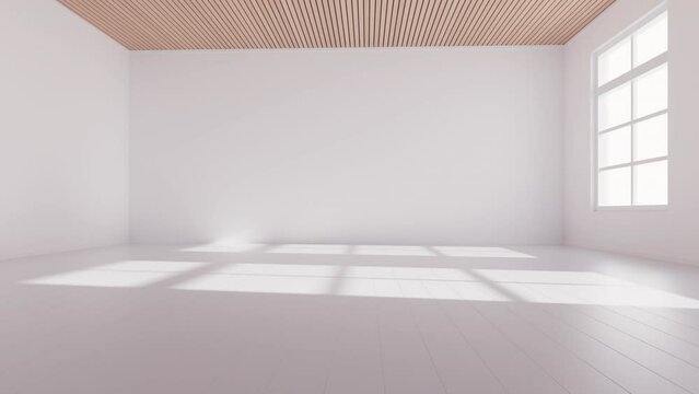 Empty room with light comes in, 3d rendering.
