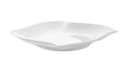 modern ceramic white plate on transparent png