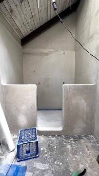 Bathroom renovation build render in progress