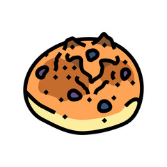raisin bun food meal color icon vector. raisin bun food meal sign. isolated symbol illustration
