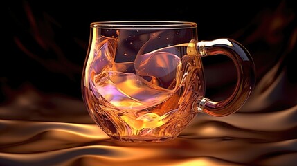 coffee mug in the shape of a glass with liquid in it Generative Ai