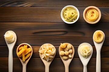 pasta on wooden table