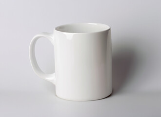 A Close-Up Shot of A Plain White Coffee Mug Mock-up with Softbox Lighting